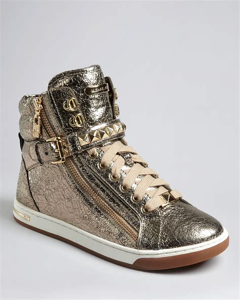 michael kors high top sneakers women|michael kors black leather sneakers.